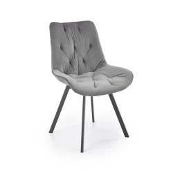 Set 2 sedie sala da pranzo in velluto con funzione girevole grigio Sango