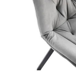 Set 2 sedie sala da pranzo in velluto con funzione girevole grigio Sango