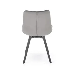 Set 2 sedie sala da pranzo in velluto con funzione girevole grigio Sango