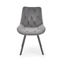 Set 2 sedie sala da pranzo in velluto con funzione girevole grigio Sango