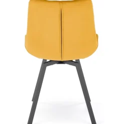 Set 2 sedie sala da pranzo in velluto con funzione girevole giallo senape Sango