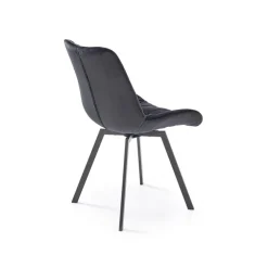 Set 2 sedie sala da pranzo in velluto con funzione girevole nero Sango