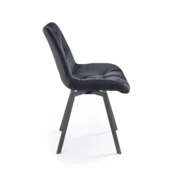 Set 2 sedie sala da pranzo in velluto con funzione girevole nero Sango