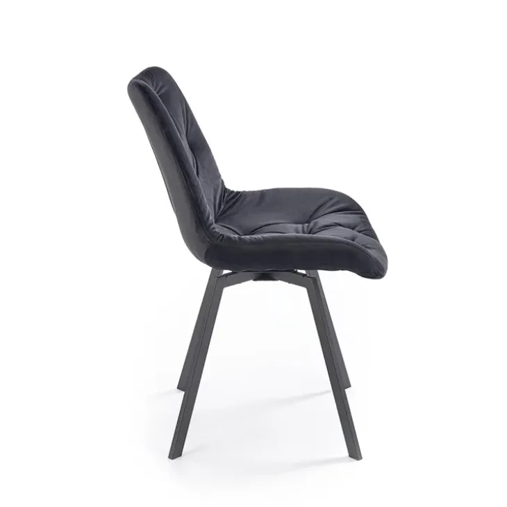 Set 2 sedie sala da pranzo in velluto con funzione girevole nero Sango