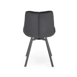 Set 2 sedie sala da pranzo in velluto con funzione girevole nero Sango