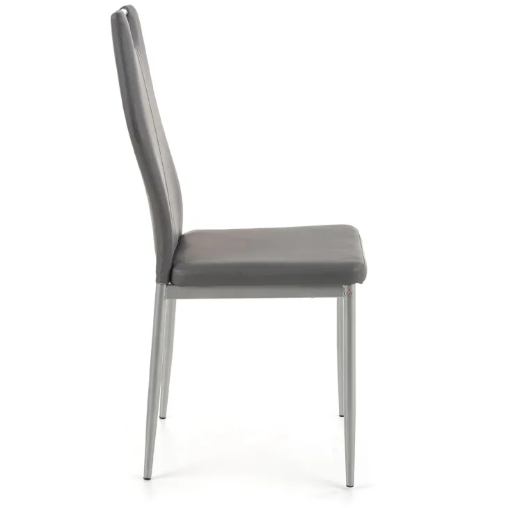 Set 4 sedie sala da pranzo moderne in ecopelle grigio con gambe in acciaio Ginevra Gihome®