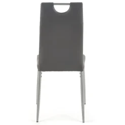 Set 4 sedie sala da pranzo moderne in ecopelle grigio con gambe in acciaio Ginevra Gihome®