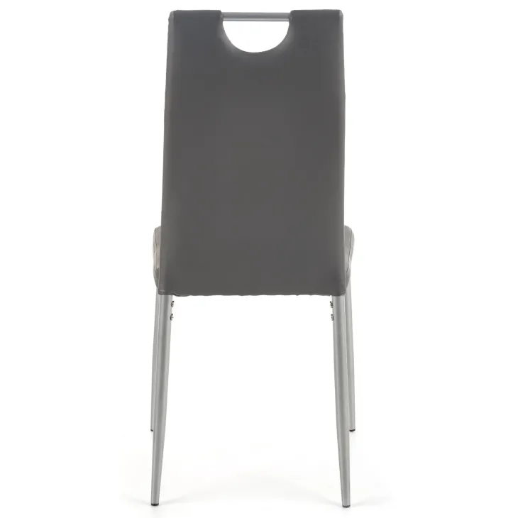 Set 4 sedie sala da pranzo moderne in ecopelle grigio con gambe in acciaio Ginevra Gihome®
