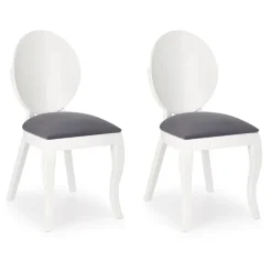 Set 2 sedie sala da pranzo moderne in tessuto grigio bianco Jonni