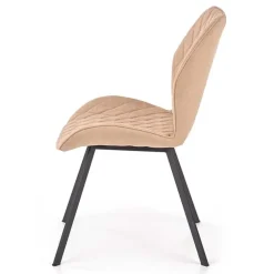 Set 4 sedie sala da pranzo moderne imbottite in tessuto beige Raven