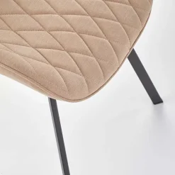 Set 4 sedie sala da pranzo moderne imbottite in tessuto beige Raven