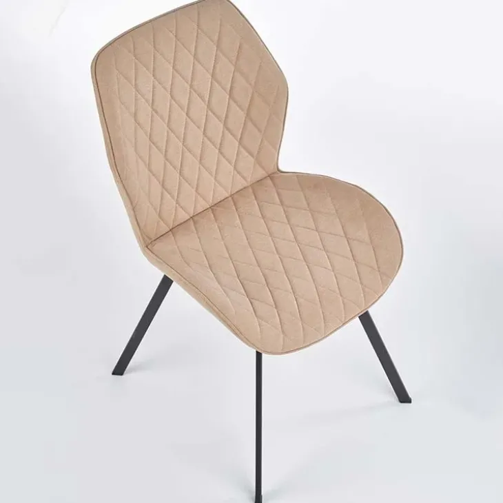 Set 4 sedie sala da pranzo moderne imbottite in tessuto beige Raven