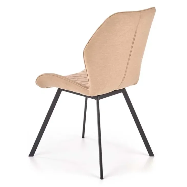 Set 4 sedie sala da pranzo moderne imbottite in tessuto beige Raven