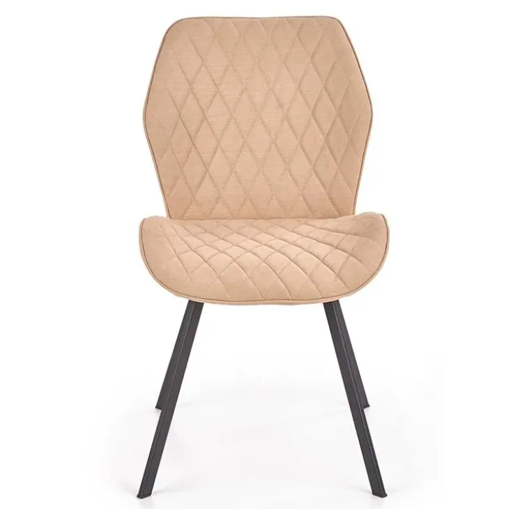 Set 4 sedie sala da pranzo moderne imbottite in tessuto beige Raven