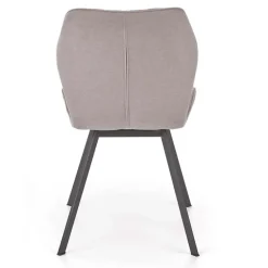 Set 4 sedie sala da pranzo moderne imbottite in tessuto grigio Raven