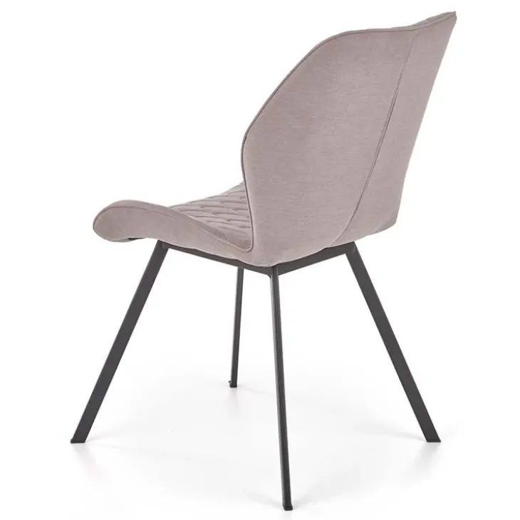 Set 4 sedie sala da pranzo moderne imbottite in tessuto grigio Raven