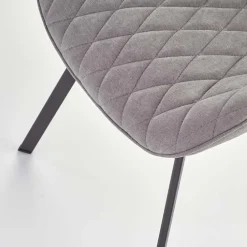 Set 4 sedie sala da pranzo moderne imbottite in tessuto grigio Raven