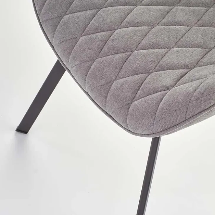 Set 4 sedie sala da pranzo moderne imbottite in tessuto grigio Raven