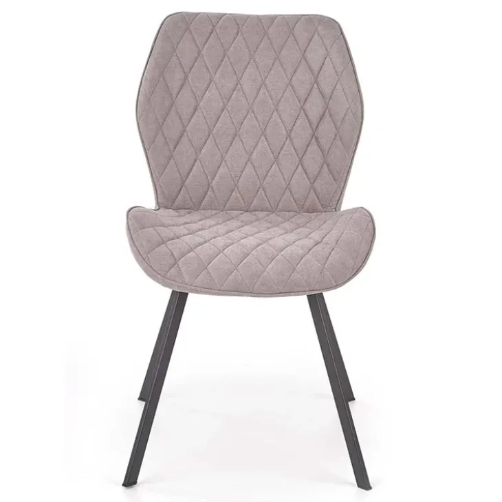 Set 4 sedie sala da pranzo moderne imbottite in tessuto grigio Raven