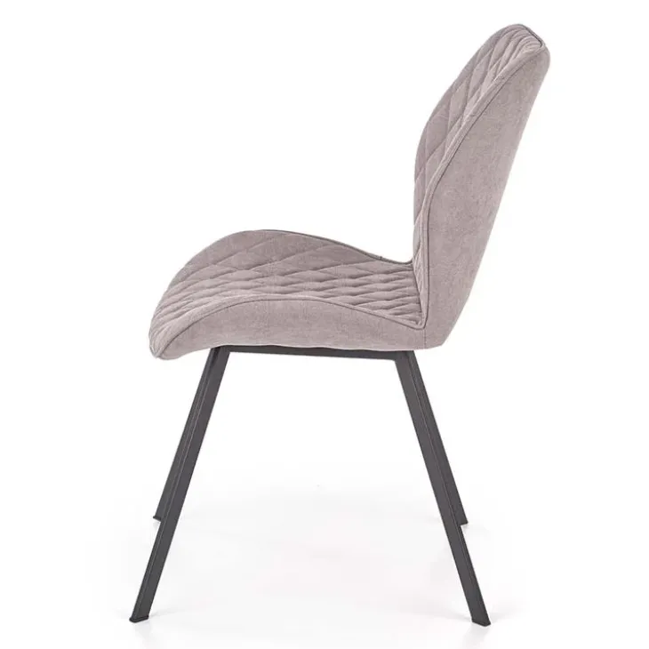 Set 4 sedie sala da pranzo moderne imbottite in tessuto grigio Raven