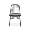 Set 4 sedie sala da pranzo moderne in rattan nero Alicia