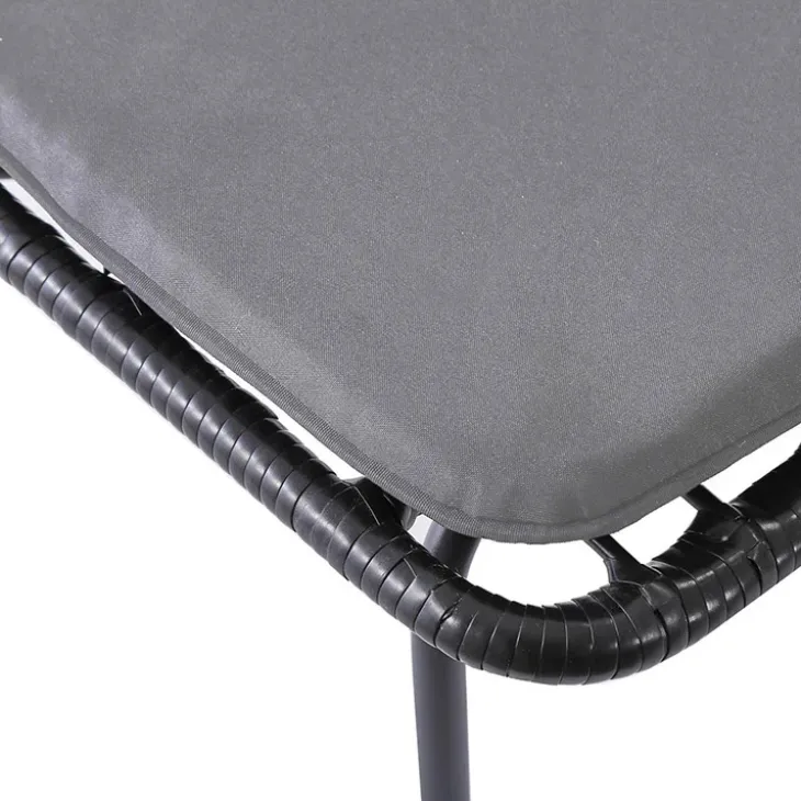 Set 4 sedie sala da pranzo moderne in rattan nero Alicia
