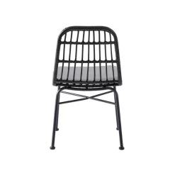 Set 4 sedie sala da pranzo moderne in rattan nero Alicia