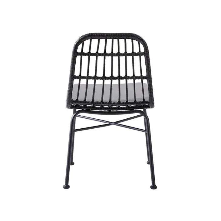 Set 4 sedie sala da pranzo moderne in rattan nero Alicia