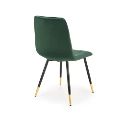 Set 4 sedie sala da pranzo moderne in velluto verde scuro oro Valkiria