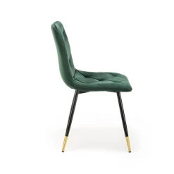 Set 4 sedie sala da pranzo moderne in velluto verde scuro oro Valkiria