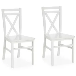 Set 2 sedie sala da pranzo stile shabby legno bianco Janet