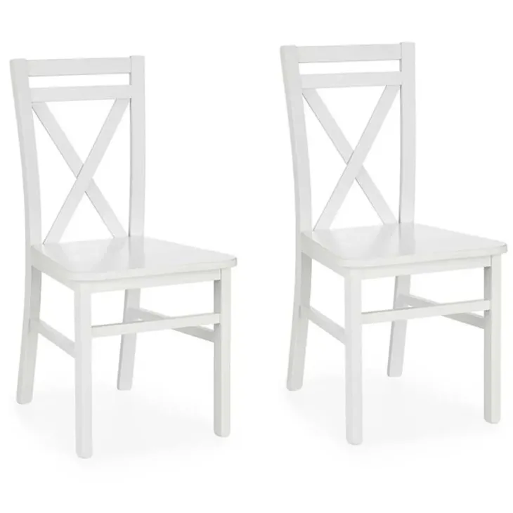 Set 2 sedie sala da pranzo stile shabby legno bianco Janet