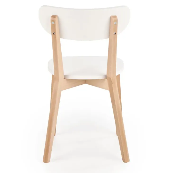 Set 2 sedie soggiorno design moderno bianco rovere Scandy