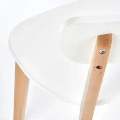 Set 2 sedie soggiorno design moderno bianco rovere Scandy