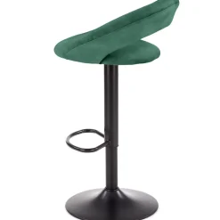 Set 2 sgabelli alti da bar regolabili in velluto verde Calipso