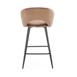 Set 2 sgabelli alti imbottiti da bar in velluto beige Fober