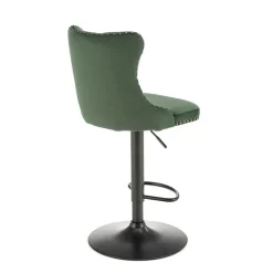 Set 2 sgabelli alti regolabili da bar imbottiti in velluto verde scuro Himeko
