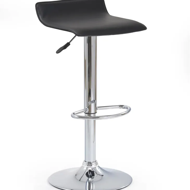 Set 2 sgabelli alti regolabili in ecopelle nero cromato Benji