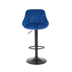 Set 2 sgabelli alti regolabili da bar imbottiti in tessuto blu Orla