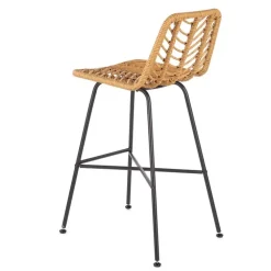 Set 4 sgabelli h100 cm da bar in rattan beige Fresh