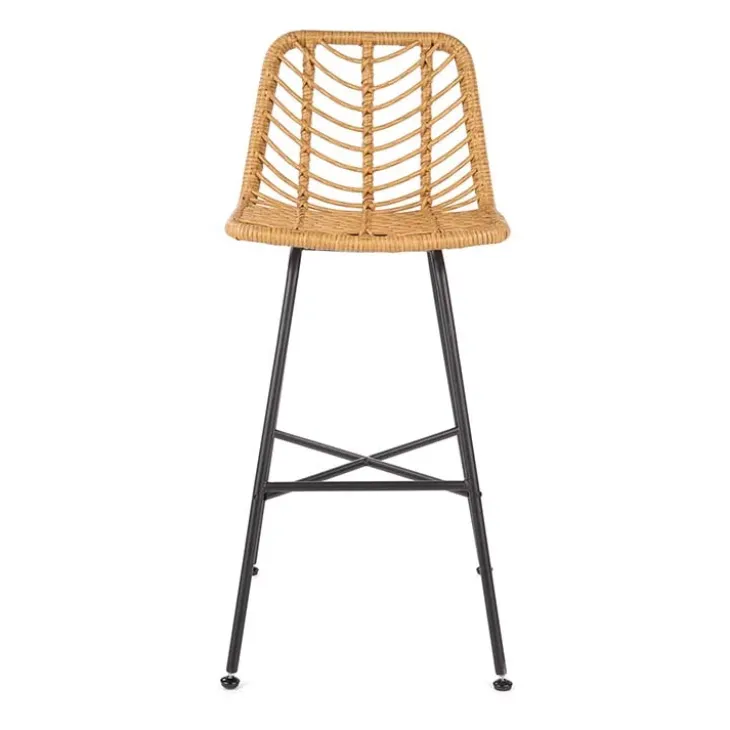 Set 4 sgabelli h100 cm da bar in rattan beige Fresh
