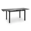Set tavolo 110/170cm + 4 sedie imbottite grigio nero Albani