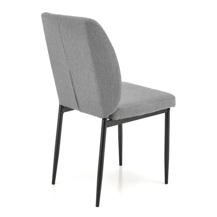 Set tavolo 110/170cm + 4 sedie imbottite grigio nero Albani