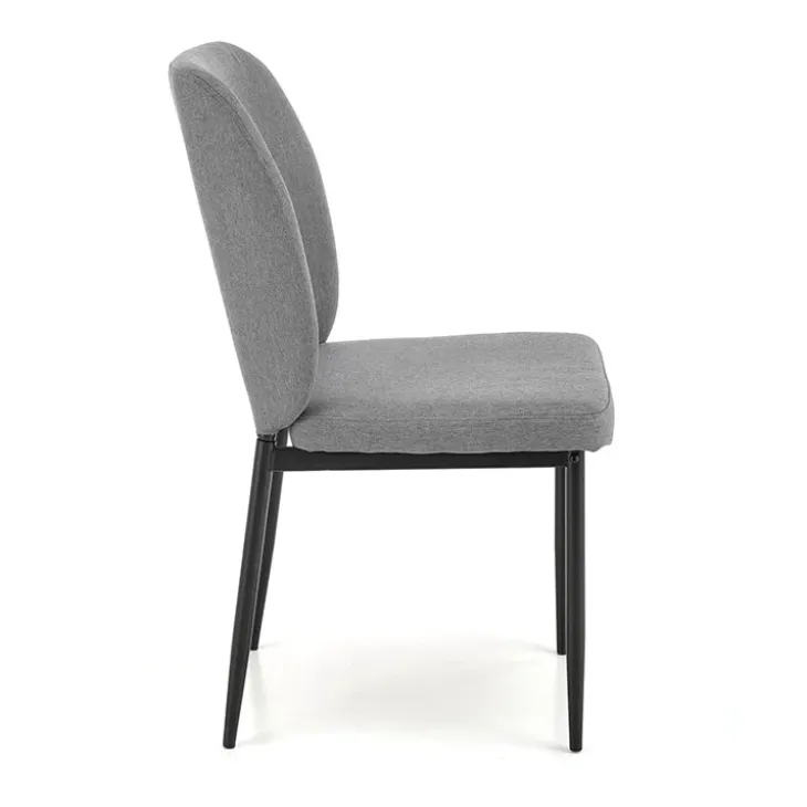 Set tavolo 110/170cm + 4 sedie imbottite grigio nero Albani