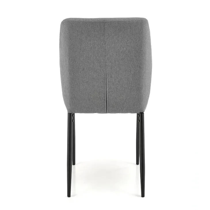 Set tavolo 110/170cm + 4 sedie imbottite grigio nero Albani