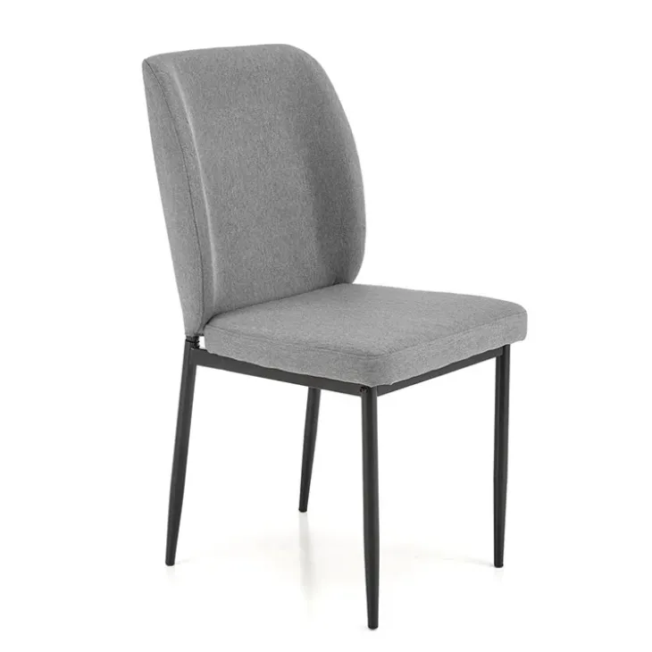 Set tavolo 110/170cm + 4 sedie imbottite grigio nero Albani