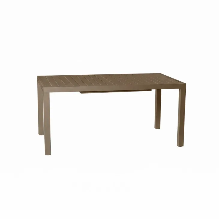 Set tavolo da giardino allungabile 160/240cm tortora + 4 sedie con braccioli tondi tortora Brezza