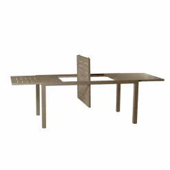 Set tavolo da giardino allungabile 160/240cm tortora + 4 sedie con braccioli tondi tortora Brezza