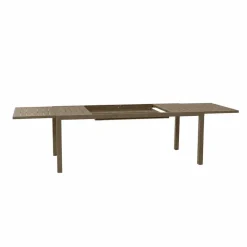 Set tavolo da giardino allungabile 200/300cm tortora + 6 sedie con braccioli tondi tortora Brezza