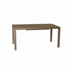 Set tavolo da giardino allungabile 160/240cm tortora + 4 sedie con braccioli quadrati tortora Brezza